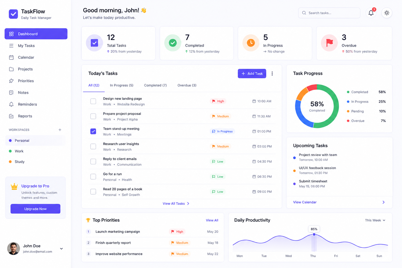 Stock management system screenshot